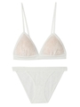 SHEER LACY ブラレットブラショーツセット/WHITE