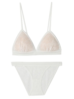 SHEER LACY ブラレットブラショーツセット/WHITE