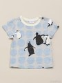 baby オリジナルドットペンギンプリント Tシャツ/杢グレー