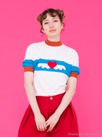 short knit top/WHITE