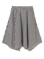 ・ミックスレングススカート(ギンガム)/ブラック