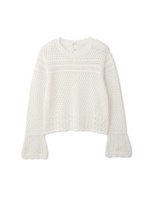 《EDIT COLOGNE》透かし鉤針風ニット/ホワイト(030)