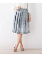 【WEB限定】INCEDE アイビーチェックスカート/ライトブルー(291)