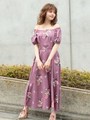 【WEB限定】ボタニカルフラワーワンピース/ピンク