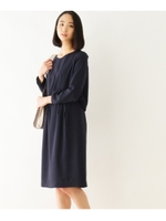 【洗える】きれいめ無地ワンピース/ネイビー(093)
