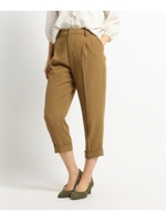 【洗える】ペグトップパンツ/ブラウン系(040)