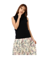 オフタートルシンプルニットトップス/NAVY