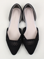 カットワークセパレートパンプス/ブラックスエード