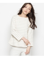 コットンブークレーボーダープルオーバー/ライトグレー(311)