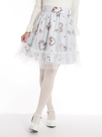 チュール×イチゴ柄スカート/ブルー