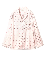 バイカラーハートサテンシャツ/PNK