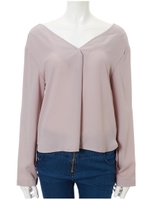 バックシャンVネックブラウス/ホワイト