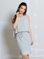 リブかぶせワンピース/ライトグレー