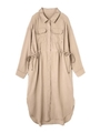 ロングシャツワンピ―ス/カーキ(180)