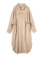 ロングシャツワンピ―ス/カーキ(180)