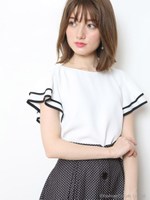 洗えるバックチェーン付ブラウス/特殊ホワイト