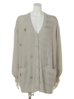 箔プリントスターカーデ/ラベンダー