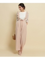 Supreme.La.La. フリルサスペンダー付きワイドパンツ/ベビーピンク(071)