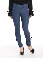 サイドレースアップパンツ/ブルー