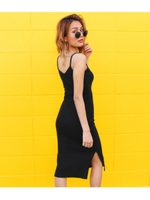 【ANAP】サイドスリットリブタイトワンピース/ブラック(027)