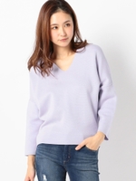 抜き衿コクーンニット/ラベンダー