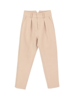 ハイウエストタックテーパードパンツ/ライトベージュ