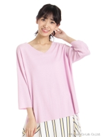 Vネックカットソー/ライトピンク