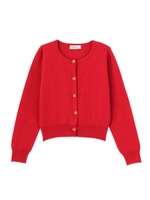 【sw】フラワー釦カーディガン/RED