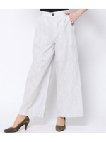 ストライプ麻混パンツ/ライトグレー(007)