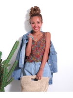 【anap mimpi】ニットショートキャミ/レッド(025)