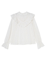 フリルレーストップス/ブラック