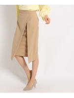 [L]シャープラップストレッチスカート/ライトベージュ(651)