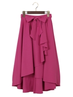 サッシュ付 Peツイルラップ イレヘム スカート/ローズピンク