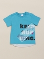 BABY ロゴ+ダイナソープリント付き半袖Tシャツ/ブルー