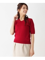 シャツカラーニット/レッド(062)