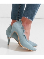 フリンジ加工パンプス/ブルー(019)