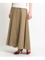 ブロークンツイルフレアマキシスカート/ベージュ(052)