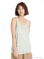 ポケット付 ゆるタンク/ミント