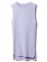 リブニットノースリーブトップス/ラベンダー