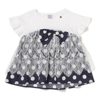 リボン切り替えチュールTシャツ