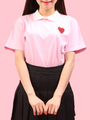 WC/ハート刺繍襟付きTシャツ