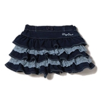 【30%OFF】ティアードチュールデニムキュロット