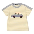 恐竜ドライブ刺しゅうボーダーTシャツ