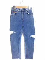 リメイククラッシュデニムパンツ リメイク      