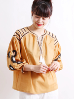 WEGO/オルテガ刺繍スリーブブラウス