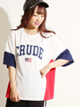 WEGO/カラーパネルFLAGロゴTシャツ