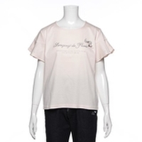 袖ビジューロゴ刺しゅう入りTシャツ