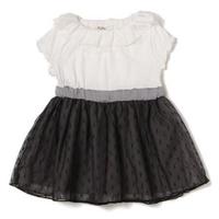 【30%OFF】天竺×チュール切り替えワンピース