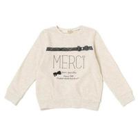 【50%OFF】【キッズサイズ向け】チェックリボンロゴ刺しゅう入りミニ裏毛トレーナー