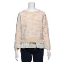 【50%OFF】【ニコ☆プチ掲載】裾フリルつき花柄ニット